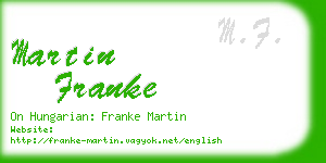 martin franke business card